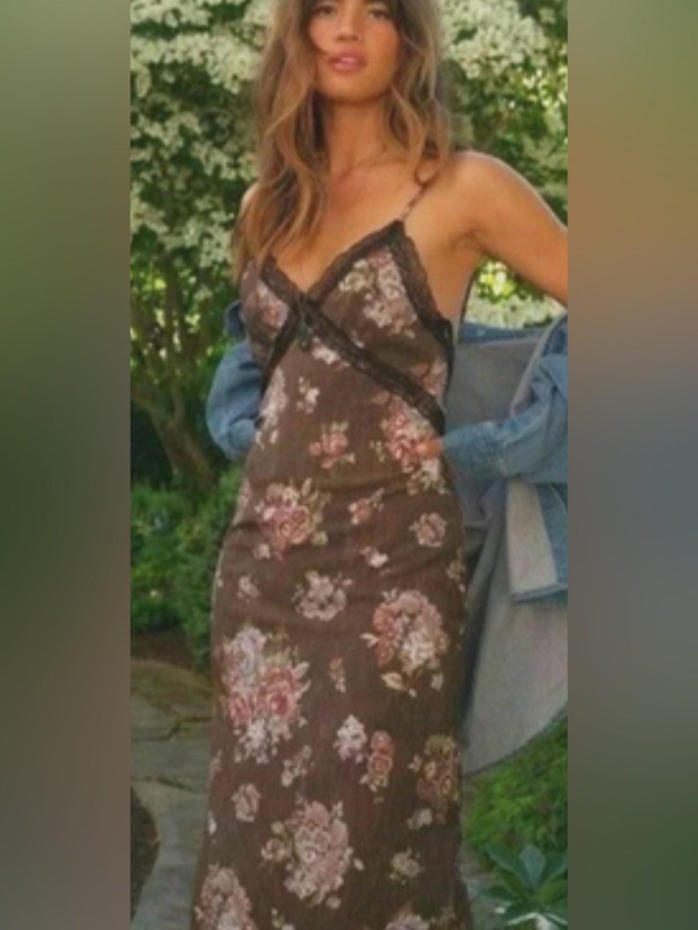 Brock Collection x H&M Slip Dress Brown Pink Size Small